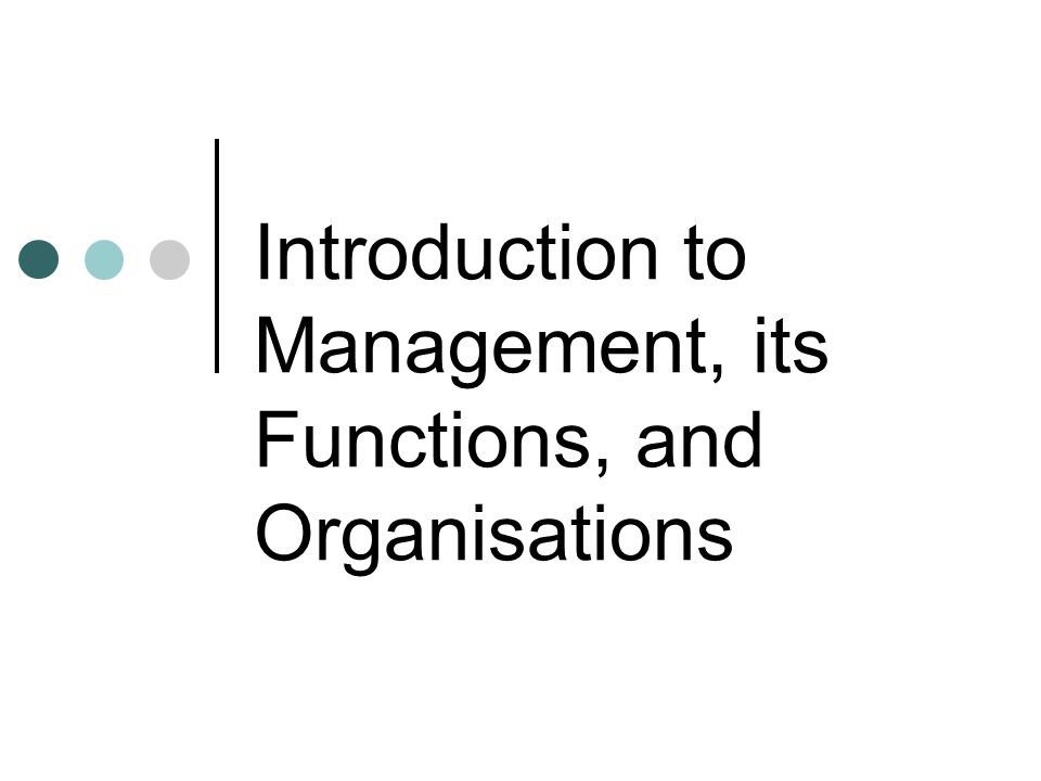 management and its functions