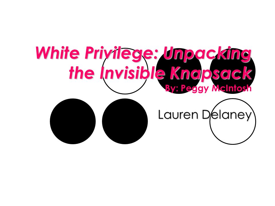 white privilege unpacking the invisible knapsack by peggy mcintosh