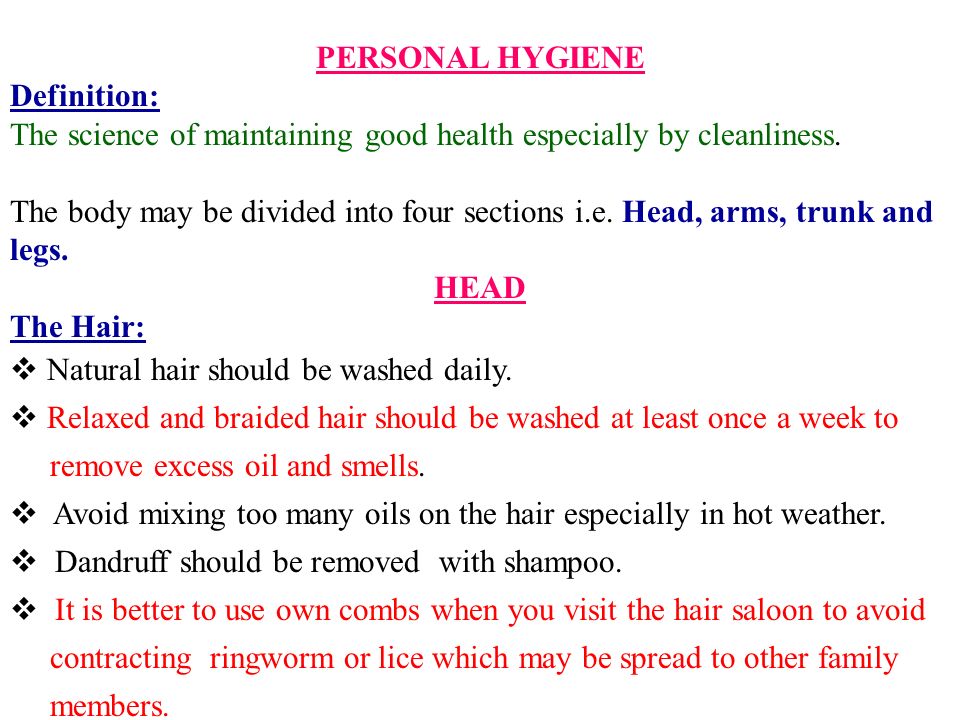 PERSONAL HYGIENE Definition: - ppt video online download
