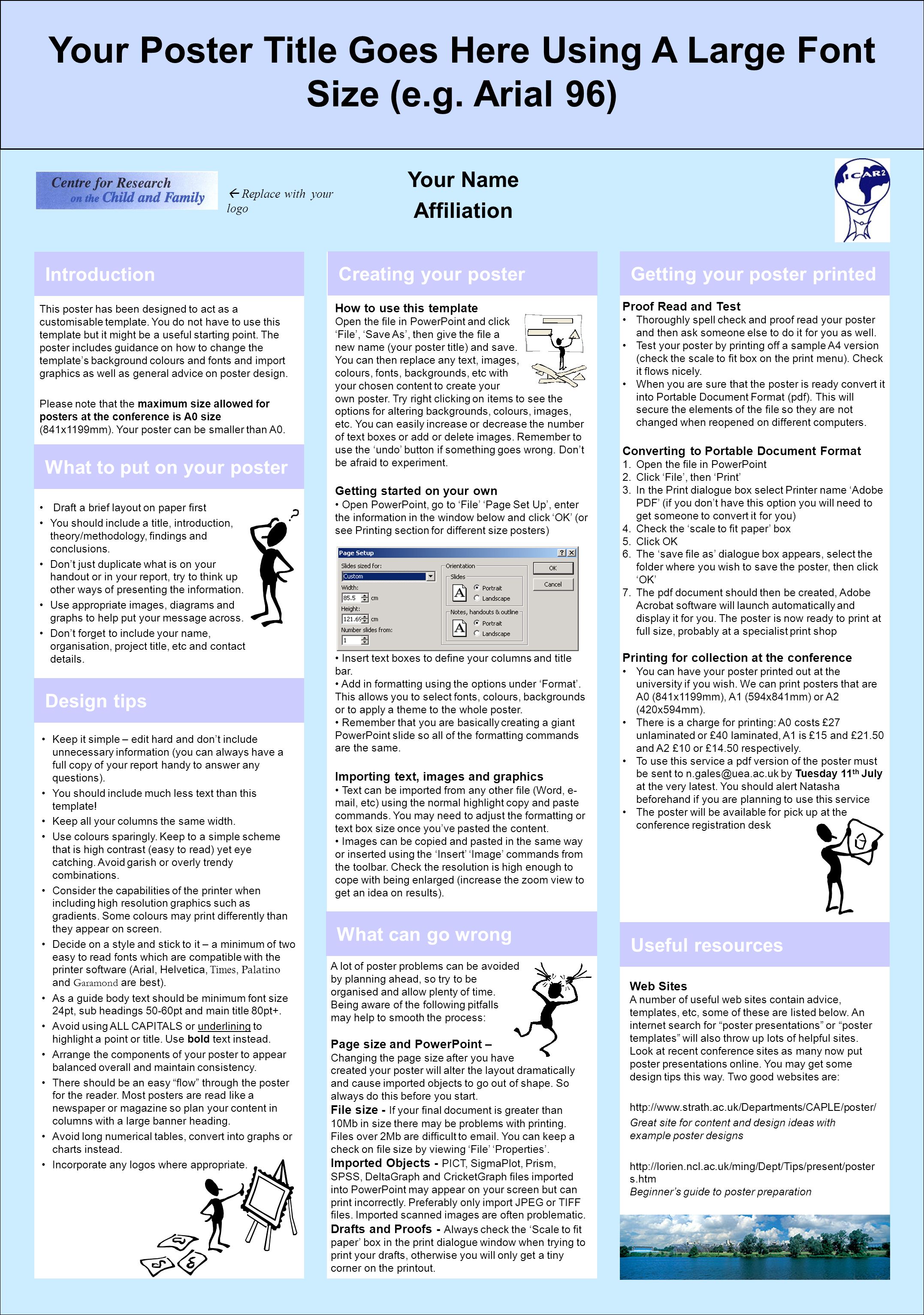 Your Poster Title Goes Here Using A Large Font Size (e.g. Arial 96) - ppt  download