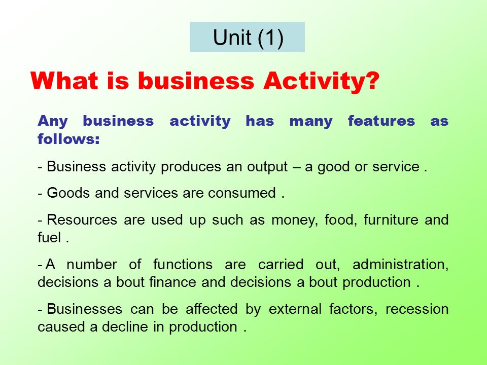 business activities