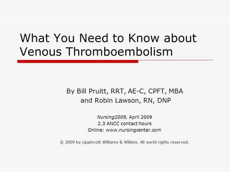 What You Need to Know about Venous Thromboembolism