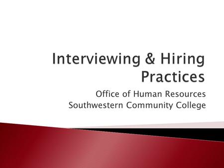 Interviewing & Hiring Practices