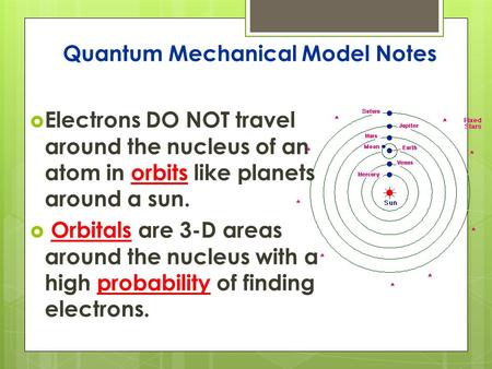 Quantum Mechanical Model Notes