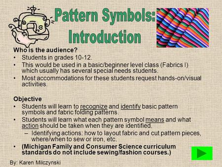 Sewing and pattern cutting terms, annotations and symbols