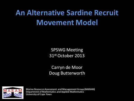 An Alternative Sardine Recruit Movement Model