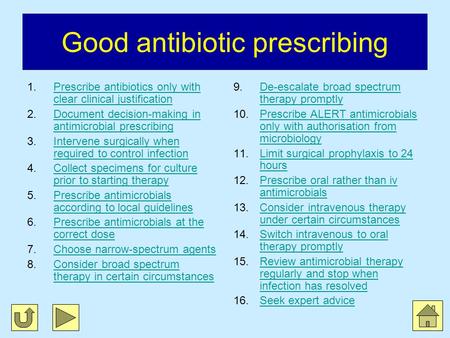 Good antibiotic prescribing