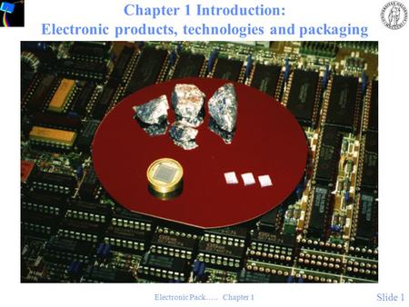 Electronic Pack….. Chapter 1 Slide 1 Chapter 1 Introduction: Electronic products, technologies and packaging.