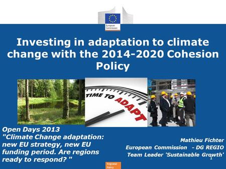 Investing in adaptation to climate change with the Cohesion Policy