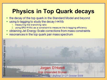 Physics in Top Quark decays  the decay of the top quark in the Standard Model and beyond  using b-tagging to study the decay t  Wb 1. measuring the.