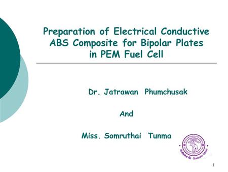 Dr. Jatrawan Phumchusak And Miss. Somruthai Tunma