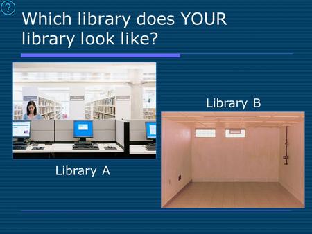 Which library does YOUR library look like? Library A Library B.