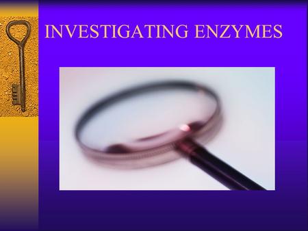INVESTIGATING ENZYMES