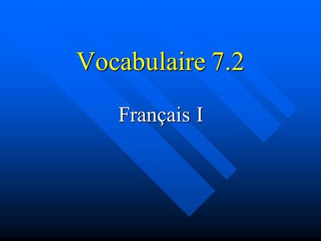 Vocabulaire 7.2 Français I. 2 Il est comment? What’s he like?What’s he like?