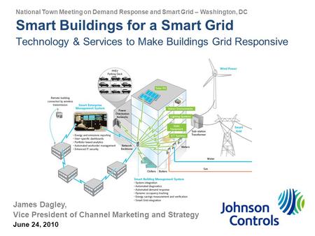 Smart Buildings for a Smart Grid Technology & Services to Make Buildings Grid Responsive James Dagley, Vice President of Channel Marketing and Strategy.