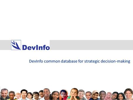 DevInfo common database for strategic decision-making.