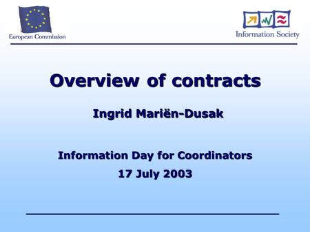 Overview of contracts Ingrid Mariën-Dusak