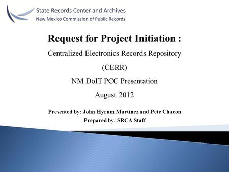 Request for Project Initiation :