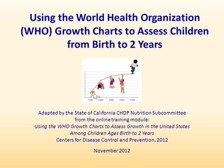 Adapted by the State of California CHDP Nutrition Subcommittee