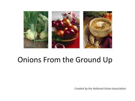 Onions From the Ground Up Created by the National Onion Association.