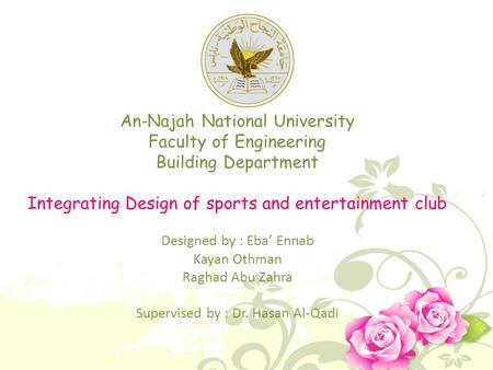 An-Najah National University Faculty of Engineering