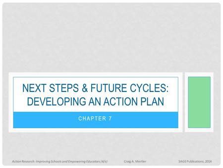Next steps & future cycles: Developing an action plan