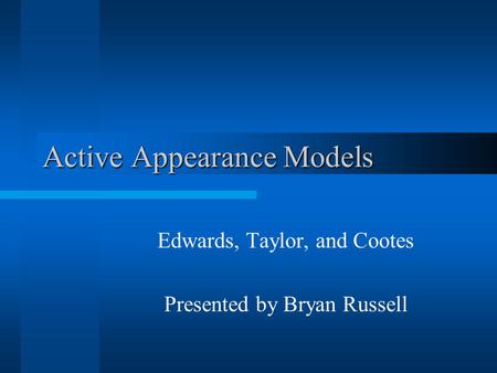 Active Appearance Models