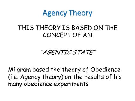 THIS THEORY IS BASED ON THE CONCEPT OF AN