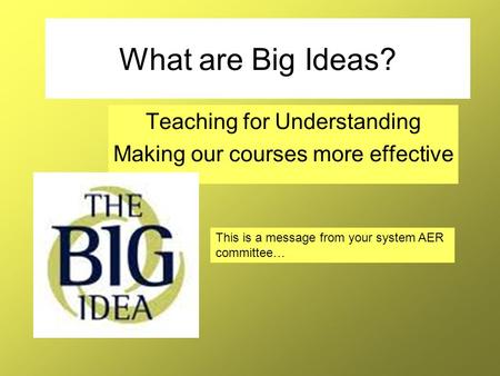 Teaching for Understanding Making our courses more effective