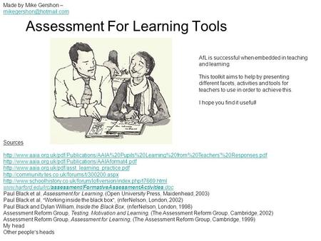 Assessment For Learning Tools