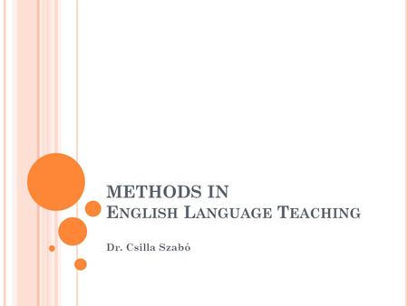 METHODS IN English Language Teaching