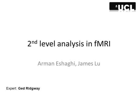 2nd level analysis in fMRI