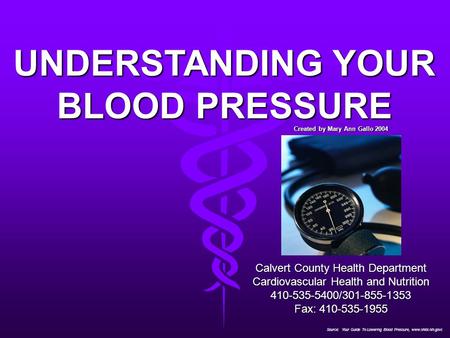 UNDERSTANDING YOUR BLOOD PRESSURE
