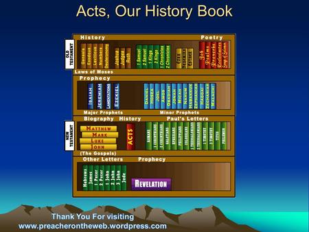 Acts, Our History Book. “…The book is designed for the enlightenment of Christians generally concerning the historic origins of Christianity. It is in.
