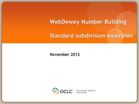 WebDewey Number Building Standard subdivision examples November 2012.