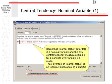 Central Tendency- Nominal Variable (1)