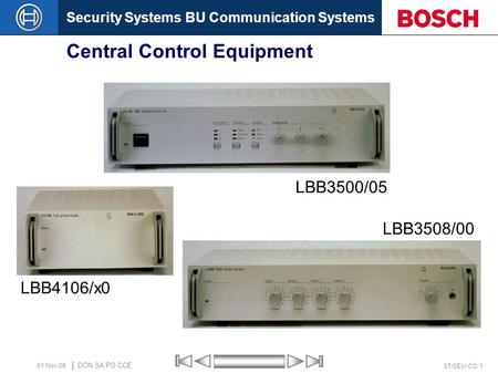Central Control Equipment