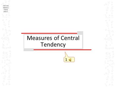 Measures of Central Tendency