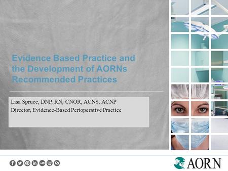 Evidence Based Practice and the Development of AORNs Recommended Practices Lisa Spruce, DNP, RN, CNOR, ACNS, ACNP Director, Evidence-Based Perioperative.