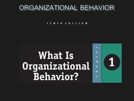 ORGANIZATIONAL BEHAVIOR T E N T H E D I T I O N. AFTER STUDYING THIS CHAPTER AND LISTENING TO MY LECTUER,I HOPE THTAT YOU WILL BE ABLE TO: 1.Define organizational.