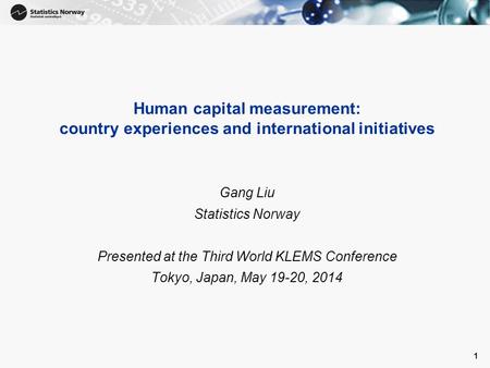 Presented at the Third World KLEMS Conference