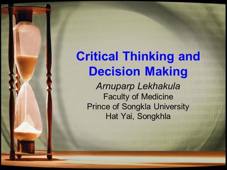 critical thinking in nursing powerpoint presentation