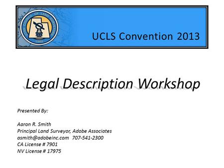 Legal Description Workshop