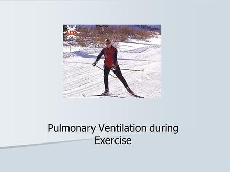 Pulmonary Ventilation during Exercise