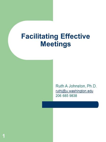 Facilitating Effective Meetings