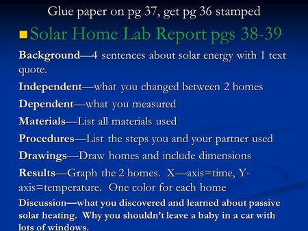 Glue paper on pg 37, get pg 36 stamped