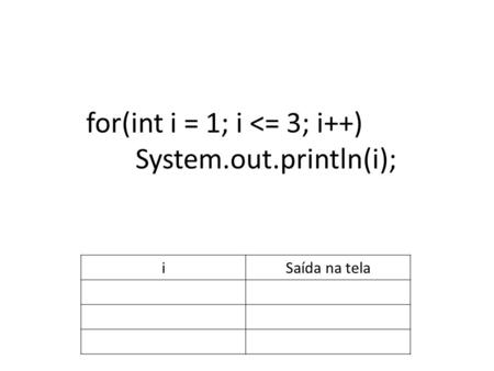 For(int i = 1; i 