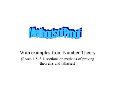 With examples from Number Theory