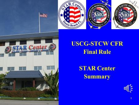 USCG-STCW CFR Final Rule STAR Center Summary.