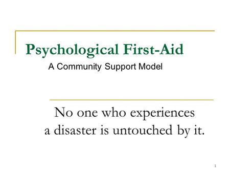 Psychological First-Aid